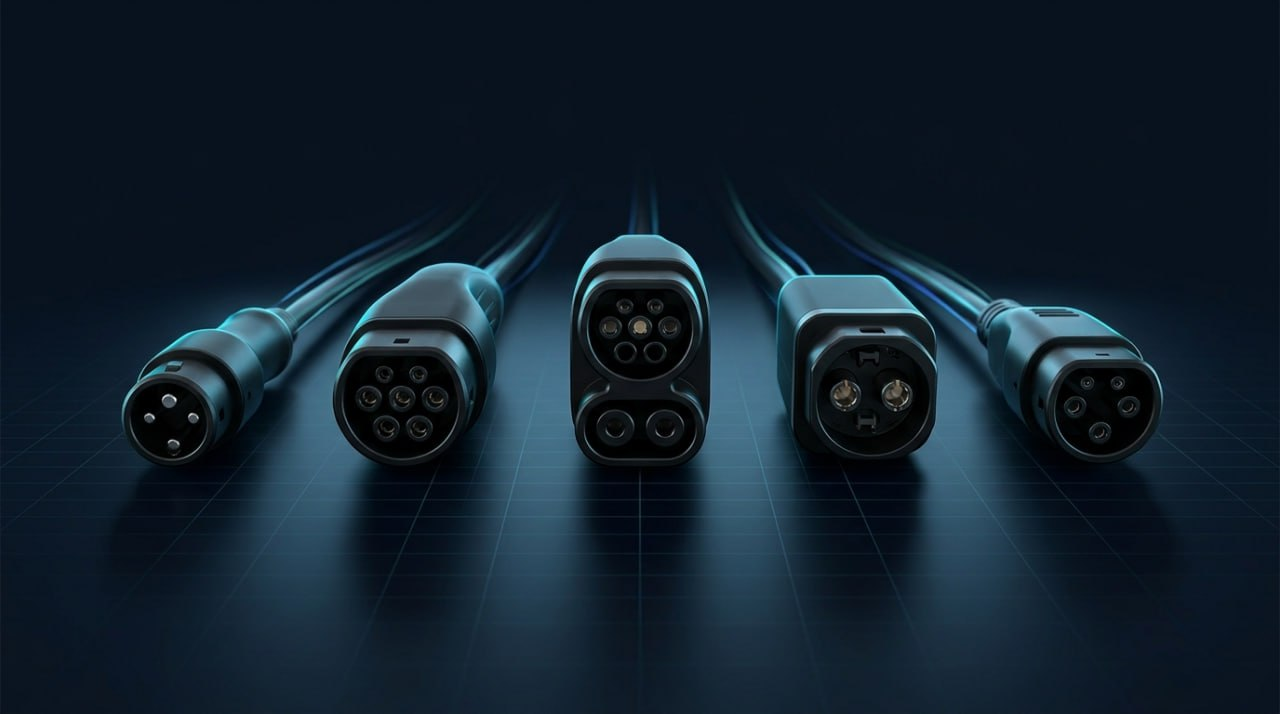 Разъёмы зарядки электромобилей Type 2, CCS, CHAdeMO, GB/T