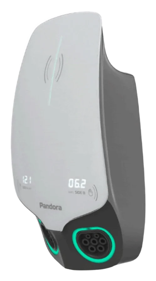 Зарядная станция Pandora Wall-E DUO LoRa 2×22 кВт (AC, 2× Type 2) — AC зарядная станция для электромобиля 22 кВт
